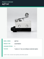 TEZUO AZ7141 IP44 Limit Switch Micro Travel Switch for Industrial Automation