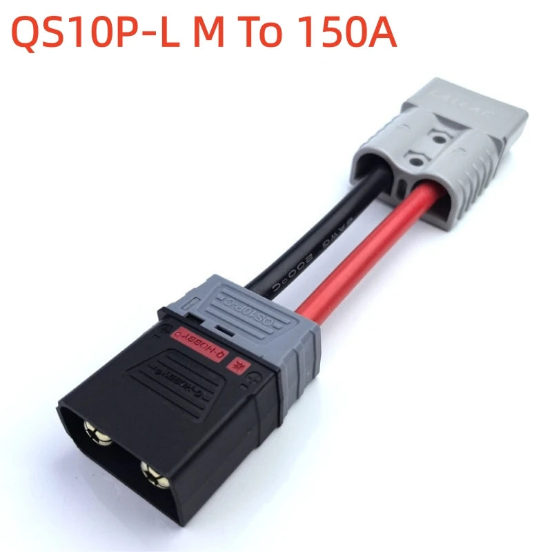 1PCS QS10P QS10 To Anderson 50A120A Patch Cord High Power Plug 6AWG 15CM 20CM 50CM