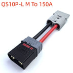 1PCS QS10P QS10 To Anderson 50A120A Patch Cord High Power Plug 6AWG 15CM 20CM 50CM