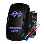 12V 24V Boat Trim Tabs Switch (ON)-OFF-(ON) Momentary Rocker Switch Waterproof Blue Light ON-OFF Toggle Switch With Harness