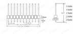 10PCS 1X40 Pin Single Row MALE 2.54MM PITCH 11MM/15MM/17MM/21MM/25MM LONG PIN Header Connector Strip 1X40pin 1*40 40P 40Pin