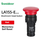 22mm Mushroom Button Switch Momentary Self Reset Emergency Stop Push Button Switch Power Start Switch with Light Red Green 5A