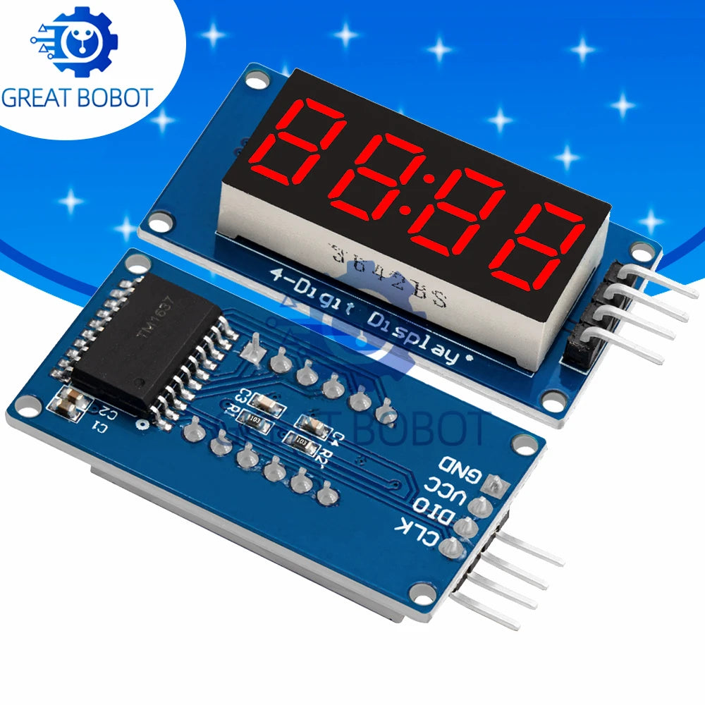 BS TM1637 4-Bits Digital LED Display Module-for Arduino!7-Segment,0.36Inch RED Anode Tube,Four - Serial Driver for Clock Display