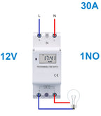 Electronic Weekly 7 Days Programmable Digital TIME Relay Timer Switch Control AC 220V 230V 12V 24V 30A Din Rail AHC30A  THC30A