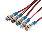 1Pc Dashboard With Wire Red Yellow Blue Green White 6mm 3V 5V 6V 9V 12V 24V 220V LED Metal Indicator Light Signal Lamp