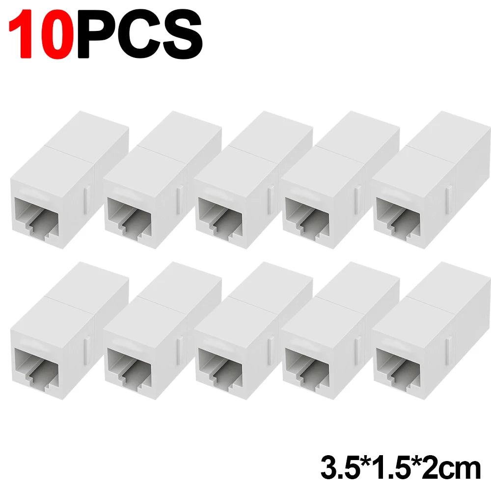 1-40PCS RJ45 Keystone Coupler Network Ethernet Dual Straight Head Lan Cable Connectors Internet CAT 5 5E 6 6a Extender Plug