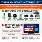 WACUAAO LED HDMI Sync TV Backlight for PS5/Apple TV/Fire Stick, Immersive Gaming Light Strip, Works with External TV Boxes ONLY