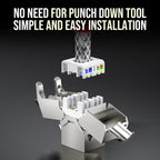 AMPCOM CAT7 RJ45 Keystone Jack, STP Shielded Tool Free Self-Locking CAT8 Cat6a Keystone Zinc Alloy RJ45 Module Coupler Adapter