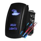 12V 24V Boat Trim Tabs Switch (ON)-OFF-(ON) Momentary Rocker Switch Waterproof Blue Light ON-OFF Toggle Switch With Harness
