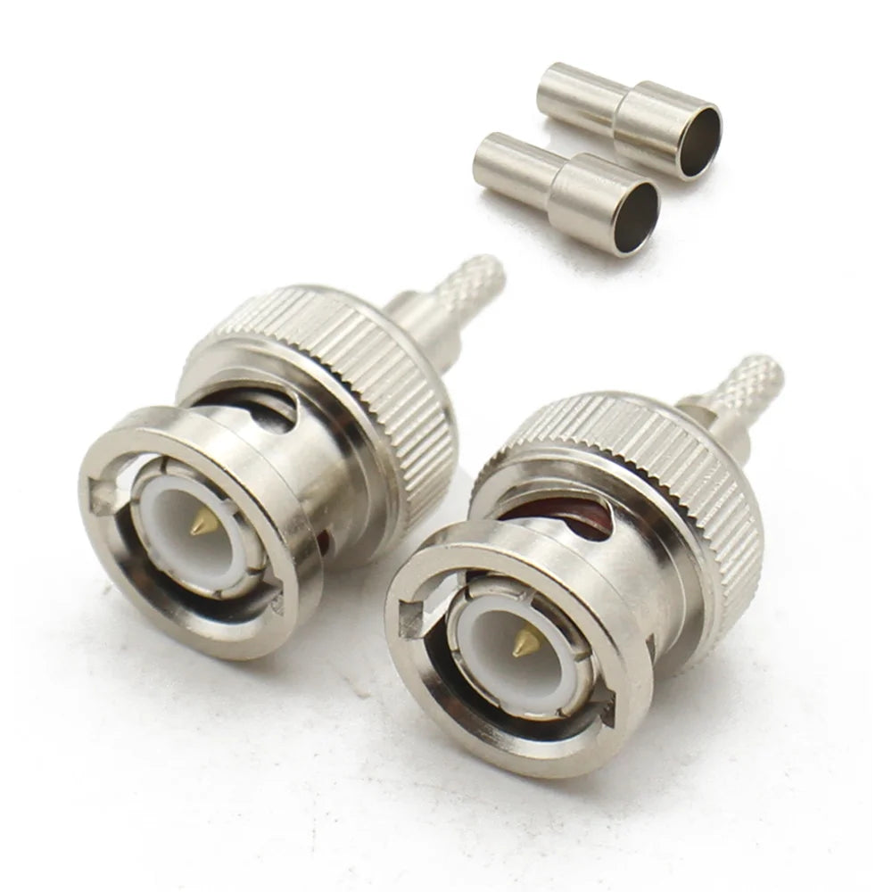 RG316 BNC Male Female RF Coaxial Connector 50ohm-1.5mm Cable Straight Connector Window Solder Crimp & Waterproof