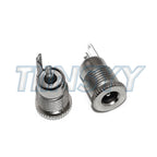 5PCS/LOT DC099 5.5 MM X 2.1 MM DC Power Jack Socket Female Panel Mount Connector Metal DC-099 Open Hole 11MM 5.5*2.1 5.5*2.5