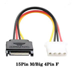 20cm Power 6Pin 8Pin 4Pin 15Pin SATA Male to 4Pin IDE Molex Female 15Pin SATA Female Power Cable Computer Cable 6Pin To 8Pin