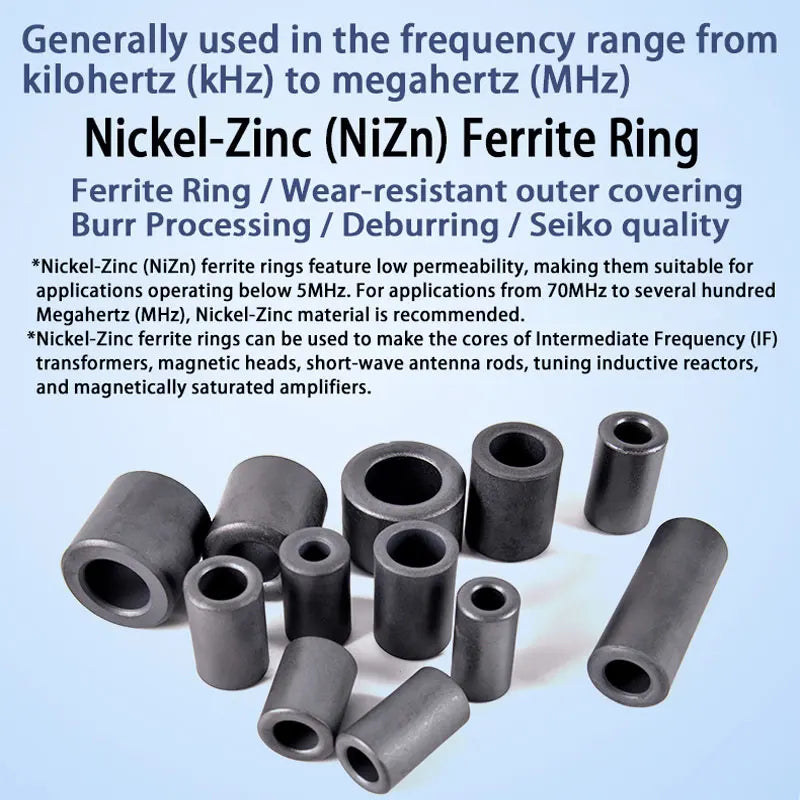 Anti-Interference Ferrite Toroid Core Ni-Zn - High Frequency Common Mode Inductor Ring for Electronic Equipment