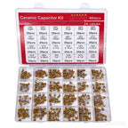 480pcs Ceramic Capacitor Assortment Kit for Guitar 0.1uf to 10uf Range 24 Values Durable Guitar Parts And Accessories