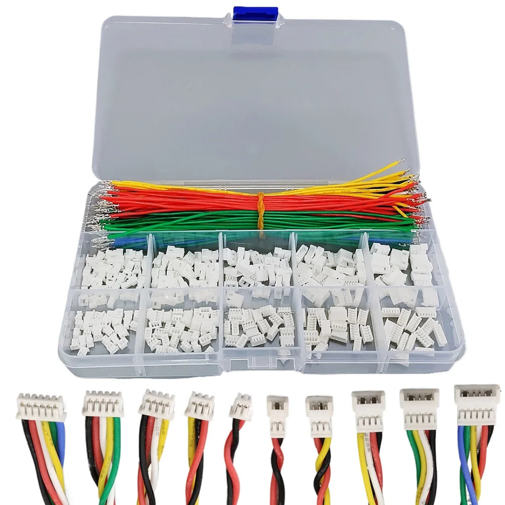 Jst 1.25mm Pitch Extension Cable Male Female Connector 2/3/4/5/6 Pin Housing Adapter  with 15cm Pre Pressed Soft Silicon Wire