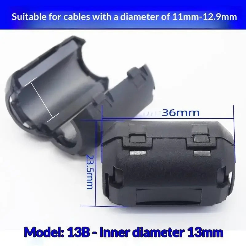 5/10Pc Noise Filter Ring Wiring Cable Clamp 3.5-13mm Toroidal Core Ferrite Bead Clip Choke RFI Noise Filter Clip Noise Filter