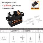 DSPOWER 2g Plastic/Metal Gear Motor Mini Micro Servos for RC Car Airplanes Fixed-wing Quadcopter Boat Plane Robot Wltoys Axial