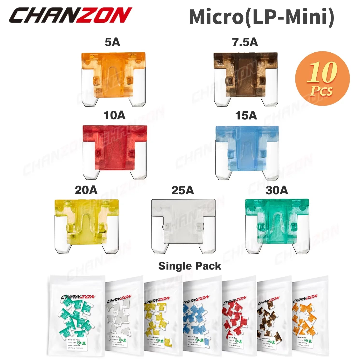 Car Fuse Auto Blade Truck ATC ATO Standard ATM LP Mini Micro 2 3 5 7.5 10 15 20 25 30 35 40 Amp A Automotive Protection