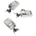 10PCS RJ45 Cat7 Shielded Plug, Two-Piece Pass Through Connector with Metal Shell and Gold-Plated Contacts for 10Gbps Ethernet