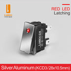 LANBOO High-End Quality Latching  Rocker Switch 20A 16Amp Current Push Button 2no2nc with LED 3-8V/9-24V/220V