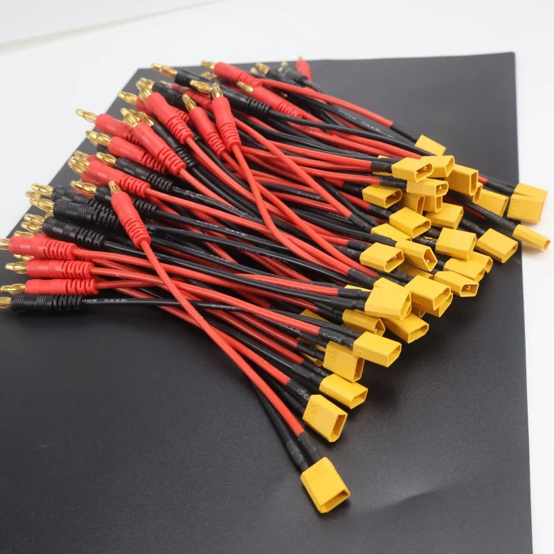 XT30 XT60 XT90 T Plug Charge Lead to 4.0mm Banana Plugs Charge Cable Silicone Wire 14AWG For Lipo Battery