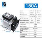 LCTC Three Phase Solid State Relay SSR Zero Cross 3-phase Load Relay 3-32VDC Control With Radiator 380V10A 25A 40A 60A 80A 100A