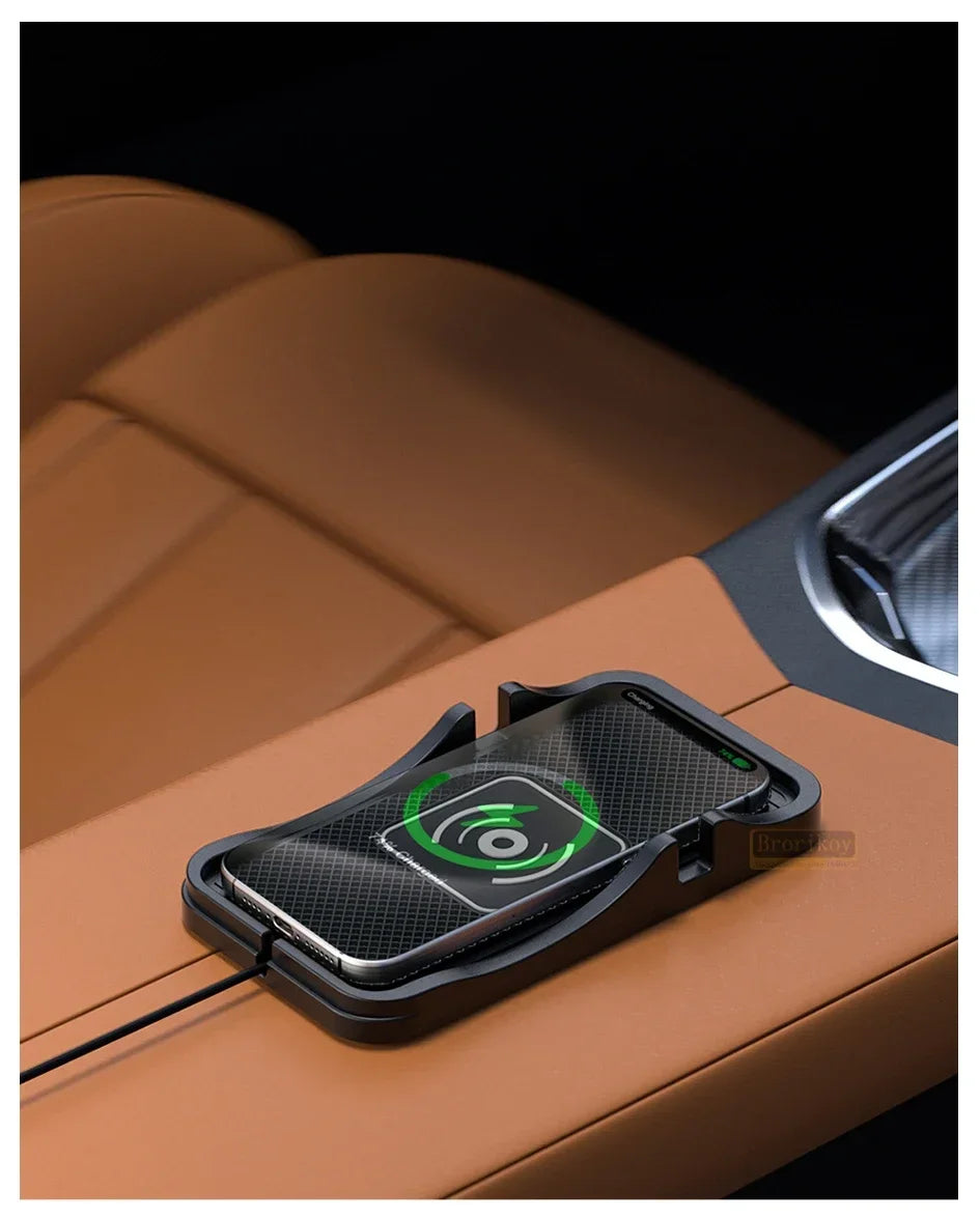 15W Fast Car Wireless Charger Anti-skid Silicone Charging Pad For Samsung HUAWEI iPhone Charging Mat for Smartphone Car Styling