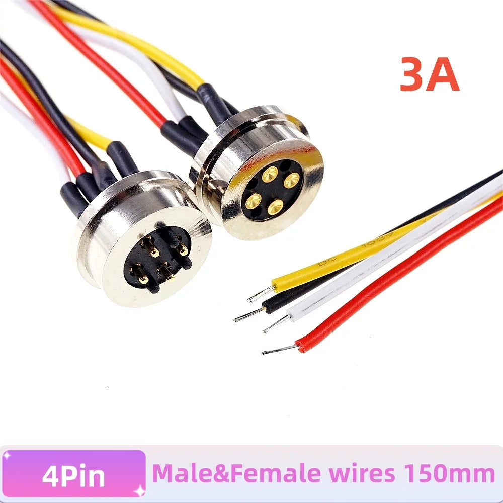 1/3/5 Pair Circular Shape Magnetic Pogo Pin Connector 1 2 3 4 5 Pole Male Female Probe DC Power Charging Round Profile
