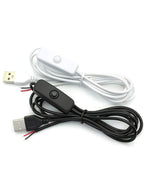 1.5M USB Connector Cable Extension 2 Pin Power Supply Wire On/Off Switch Electrical 5V Wire Black/White For LED Lighting DIY