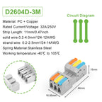 5Pcs Male Female Universal Compact Electrical Wiring Connectors Push-in Conductor Terminal Block Docking Mini Quick Wire Connect
