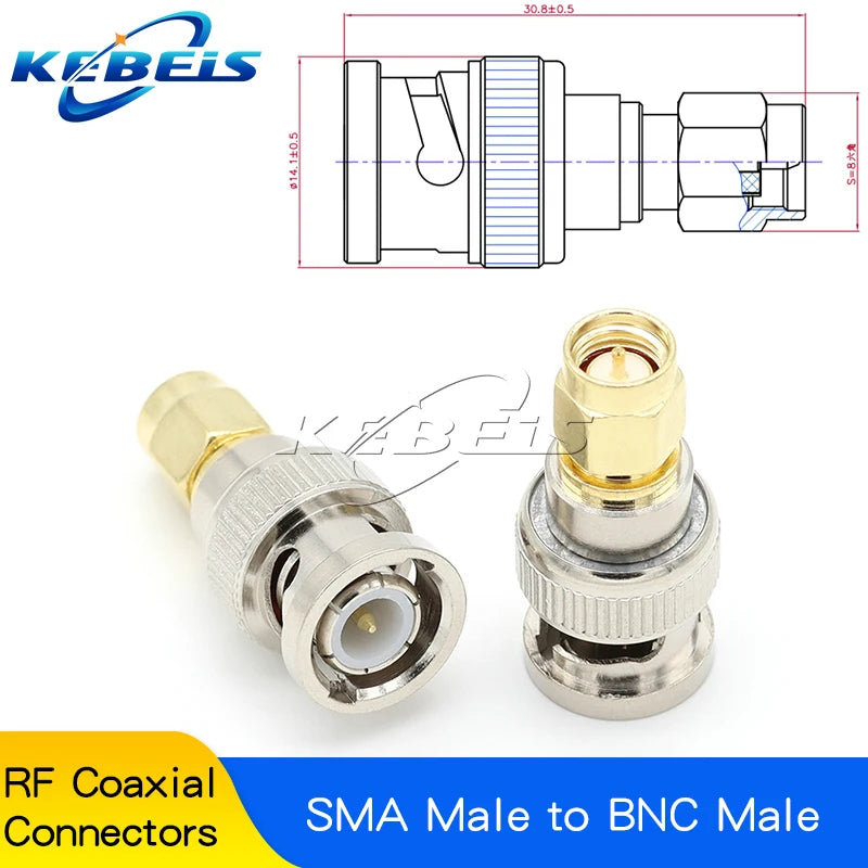 2PCS SMA Male Female to BNC Male Female Adapter SMA to BNC Connector for Wireless LAN Device, Coaxial Cable, Radio Antenna Adapt