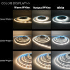 3MM 5MM 8MM Width DC 5V LED Strip 2835 120LEDs/m 1 LED Per Cut Flexible Tape IP20 Not Waterproof Warm Natural Cool White 1M-5M
