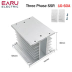 SSR-10DA SSR-40DA SSR 25A 60A 80A 100A 120A Three Phase SSR Solid State Relay DC Control AC 480V 5-32V Input Aluminum Heatsink