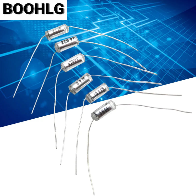 10pcs 3PF-4700PF 0.022UF Axial Polystyrene FILM Capacitor CB10 5P 10PF 22P 33P 51P 56P 68P 75P 82PF 150P 300P 470PF 5% 2200P 153