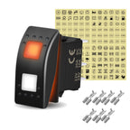 12V 20A White Lens Led Rocker Switch SPST / DPDT / Latching ON-OFF / Momentary (ON)-OFF-(ON) For Carling Switch Replace