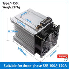 LCTC Radiator With Fan For Three Phase Solid State Relay SSR Heat Sink 100A 120A 3-phase Relay DC 48V Y-150
