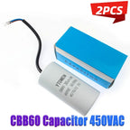 2PCS CBB60 Motor Run Capacitors 450VAC Starting Capacitor 5% 3UF 4UF 5UF 6UF 8UF 10UF 12UF 15UF 18UF 20U for Washing Machine