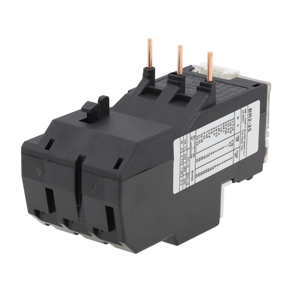 Thermal Overload Motor Relay 3 Phase AC 50Hz/60Hz FR NR2-25 IP20 Plug-in With Indicator Light For CJX2 Series Contactors