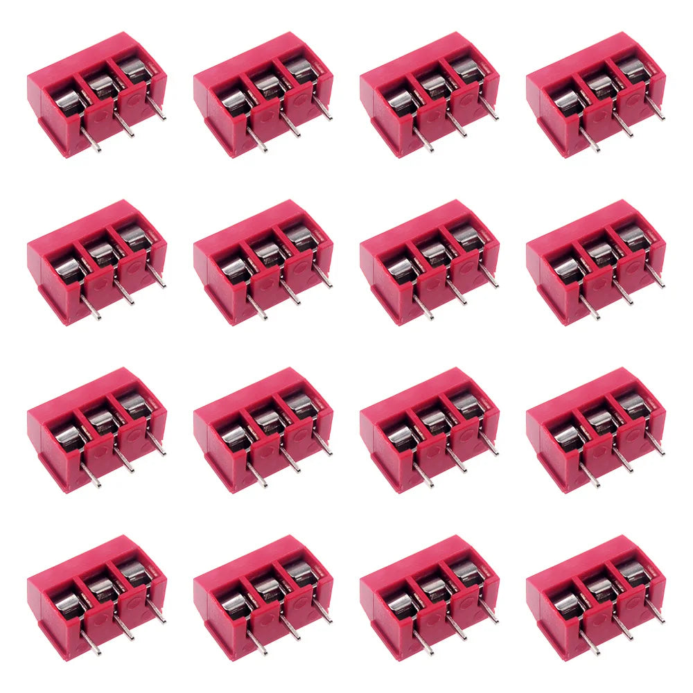 10/50PCS PCB Terminal Block Connector Pitch 5.0mm KF301 Straight Pin 2P 3P Screw PCB Terminal Blocks Connector Assortment Kit