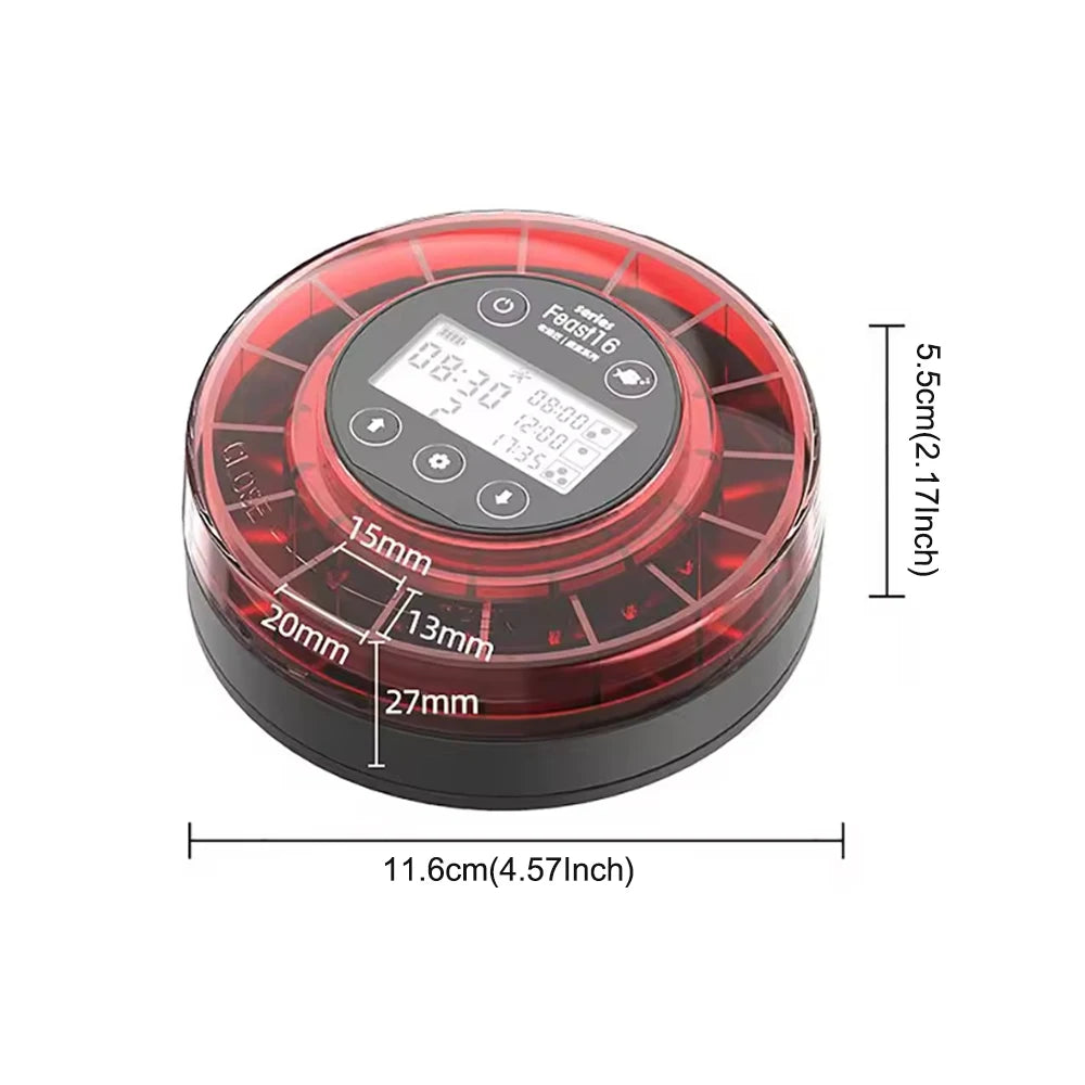 Automatic Fish Feeder for Aquarium Automatic Food Dispenser with Timer Rechargeable Timer Feeder with USB Cable LCD Display