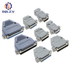 DB15 DB25 DB9 DB37 Parallel Serial Port Fmale/Male Solder Connector+Plastic Assemble Shell Cover 37 9 15PIN VGA Adapter