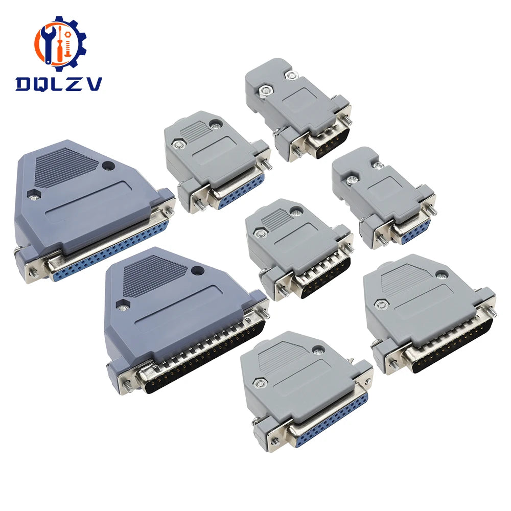 DB15 DB25 DB9 DB37 Parallel Serial Port Fmale/Male Solder Connector+Plastic Assemble Shell Cover 37 9 15PIN VGA Adapter
