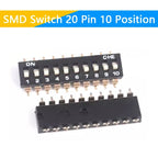 10pcs/lot Slide Type SMT SMD Dip Switch, 2.54mm Pitch 2 Row 4 Pin 2 Position / 8 pin 4 Position / 16 pin 8 Position