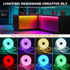 5V USB RGB LED Neon Strip Light 24key Remote Control Adhesive Tape 3535 108LED/m 6x12mm Waterproof Flexible Lamp Home Decoration