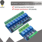 5V 12V Modbus Rtu 4 8 channel Relay Module RS485 TTL Communication 4 8 way Input Relay Module