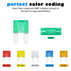 60pcs Mini Car Fuse Combo Kit Mini Multicolor Multi-Function Auto Blade Fuse Replacement Kit For Car/RV/Truck/Motorcycle/Boat