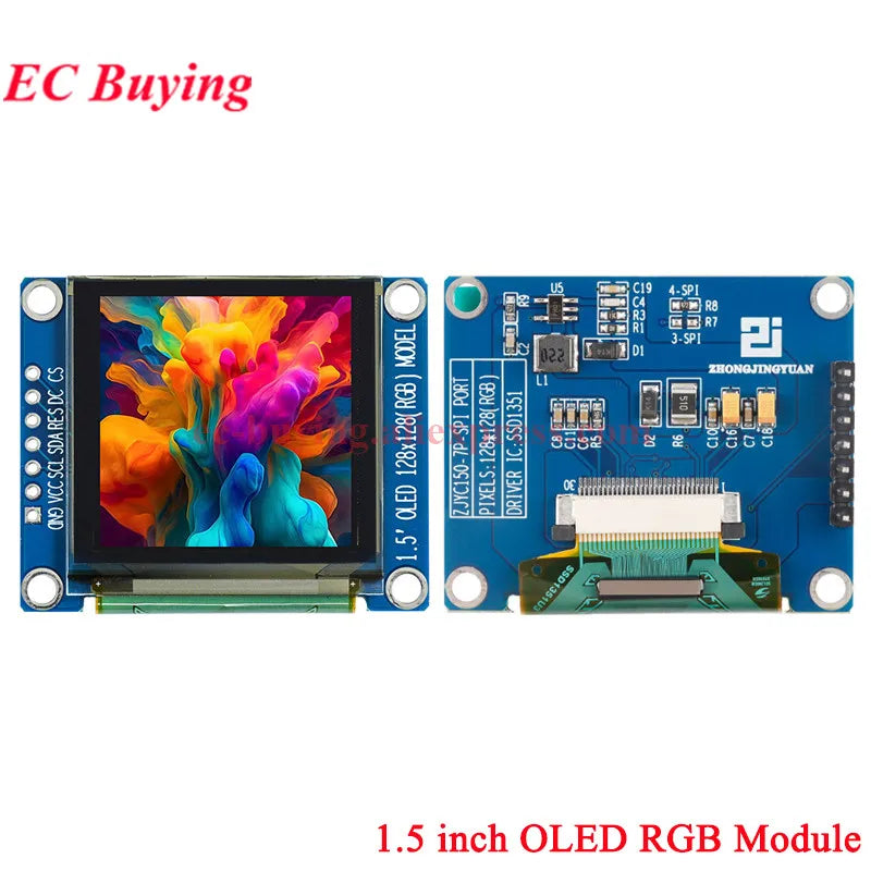 1.5 inch OLED Module 1.5" RGB Color 128x128 LCD LED Display Screen 128*128 SSD1327 SSD1351 SPI/IIC I2C for Arduino 4Pin 7Pin