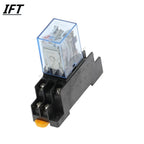 MY2P HH52P MY2NJ Relay Coil General DPDT Micro Mini Electromagnetic Relay Switch with Socket Base LED AC 110V 220V DC 12V 24V