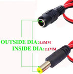 DC Power Pigtail Cable 5.5x2.1mm 25cm Male Female DC Connector Plug 22 AWG Barrel Jack Connector for CCTV Camera LED Strip Light