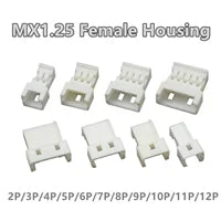 50pcs Micro JST MX1.25 Straight needle/curved needle Connector 2Pin~12Pin Male Pin Header Right Angle 90°/180° 1.25mm Pitch